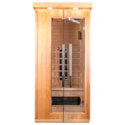 Sauna en bois infrarouge individuel Mettsa 100 avec ioniser d'oxygène et lumière multicolores