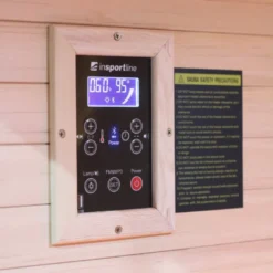 Sauna infrarouge en bois pour deux personnes Trevirke 200 avec ioniseur d'air - Max 65° avec chauffage au sol et luminothérapie