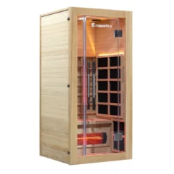 Sauna infrarouge pour une personne Trevirke 100 sauna - 7 couleurs de luminothérapie avec chauffage jusqu'à 65°