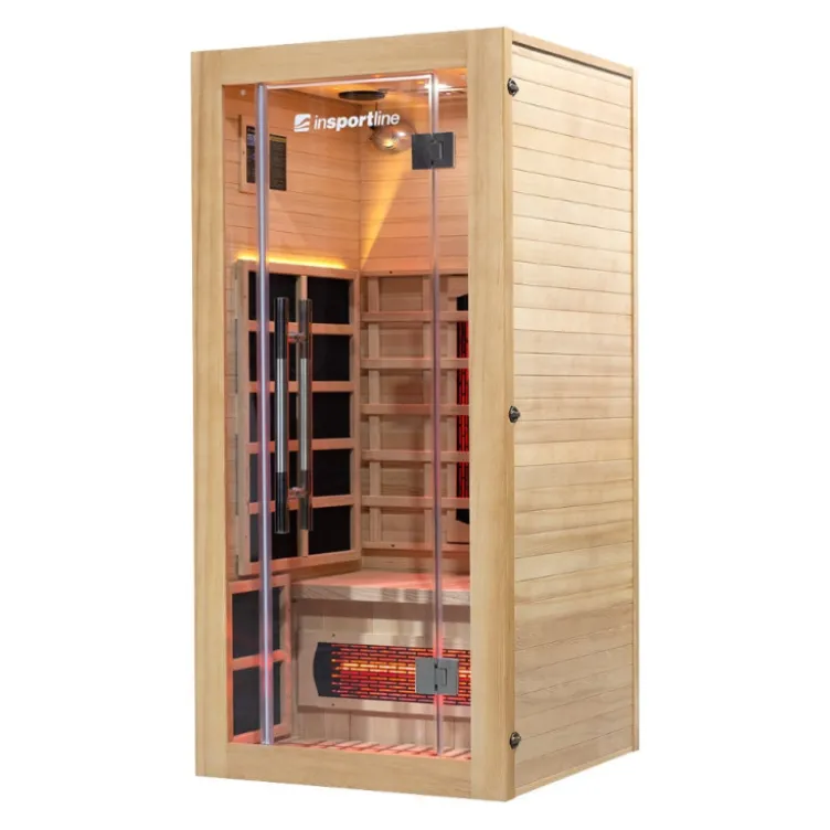 Sauna infrarouge pour une personne Trevirke 100 sauna - 7 couleurs de luminothérapie avec chauffage jusqu'à 65°