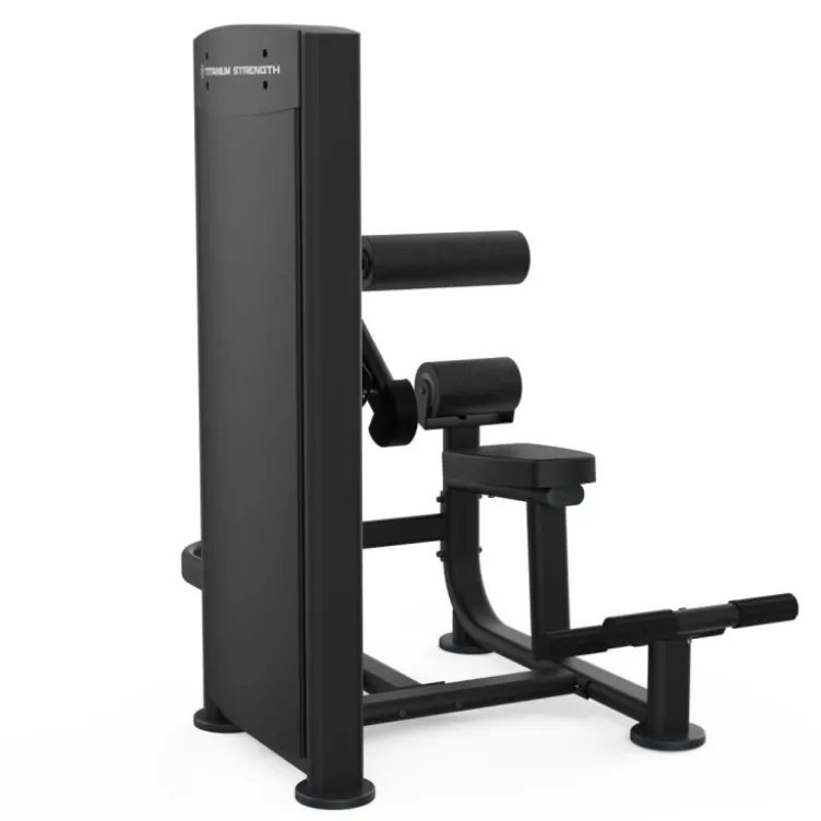 Seated back extension machine à charge guidée Black Séries Titanium Strength pour salles PRO - Colonne de poids 100 kg BS-S15
