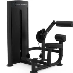 Seated back extension machine à charge guidée Black Séries Titanium Strength pour salles PRO - Colonne de poids 100 kg BS-S15