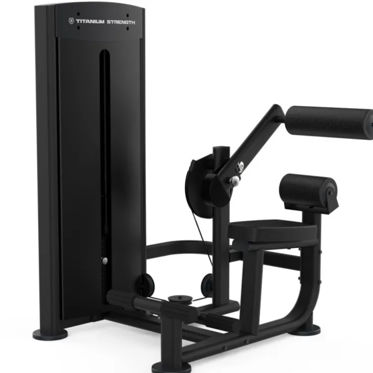 Seated back extension machine à charge guidée Black Séries Titanium Strength pour salles PRO - Colonne de poids 100 kg BS-S15