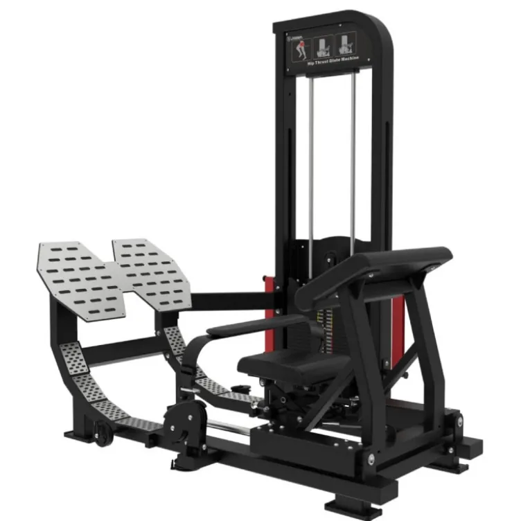 Selectorized hip thrust machine 100 kg Titanium avec siège réglable pour salles PRO - Élastiques de résistance inclus EL-S42