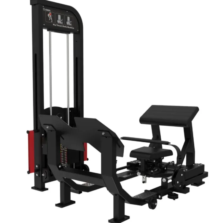 Selectorized hip thrust machine 100 kg Titanium avec siège réglable pour salles PRO - Élastiques de résistance inclus EL-S42
