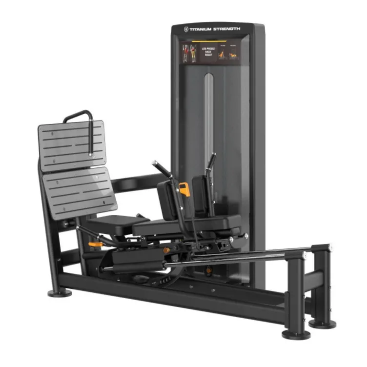 Selectorized leg press horizontale dual hack squat Black séries Titanium Strength BS-S48 - Charge guidée 125 kg