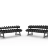 Set complet d'haltères ronds professionnels de 2,5 à 50 kg avec 2 x rack de rangement Titanium Strength - 20 paires d'haltères