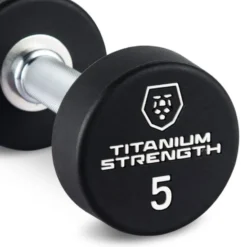 Set complet d'haltères ronds professionnels de 2,5 à 50 kg avec 2 x rack de rangement Titanium Strength - 20 paires d'haltères