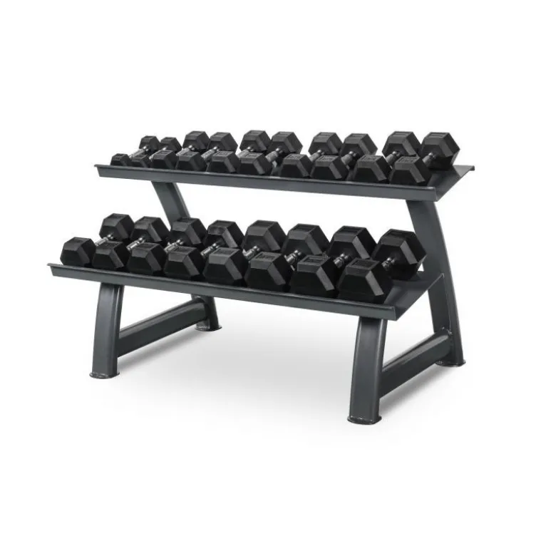 Set complet Rack de rangement et 9 paires d'haltères hexagonaux 2 à 20 kg TH20 Titanium Strength