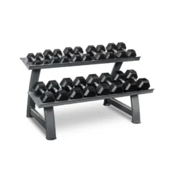 Set complet Rack de rangement et 9 paires d'haltères hexagonaux 2 à 20 kg TH20 Titanium Strength