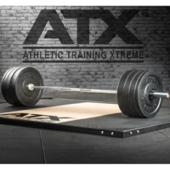 Set économique de 100 kg de poids Bumpers Plates et Barre de musculation olympique ATX