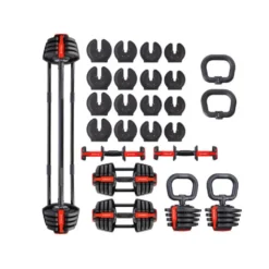 Set de musculation Powerblock avec haltère court et long - Kettlebells incluses