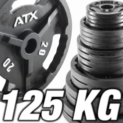 Set de plaques de poids olympiques ATX poignées en 125 kg