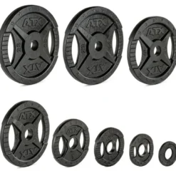Set de plaques de poids olympiques ATX poignées en 125 kg