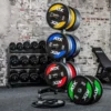 Set de poids olympiques ATX Bumper Plates colorés 200 kg