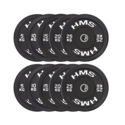 Set de poids olympiques Bumper Plates en caoutchouc avec 2 x 5/10/15/20/25 kg pour crossfit ou haltérophilie