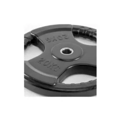 Set de poids standard 80 kg avec revêtement en caoutchouc et 3 poignées
