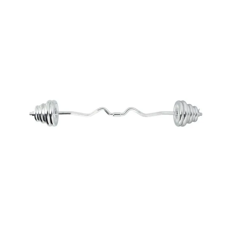 Set d'haltères chromé en mallette pour musculation des biceps - 55 kg