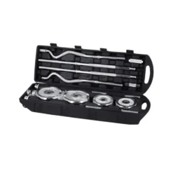 Set d'haltères chromé en mallette pour musculation des biceps - 55 kg