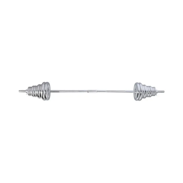 Set d'haltères chromé en mallette pour musculation des biceps - 55 kg
