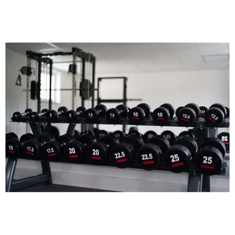 Set d'haltères complet 2,5 à 25 kg avec Rack de rangement - 10 Paires d'haltères numérotées HD25