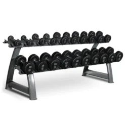 Set d'haltères complet 2,5 à 25 kg avec Rack de rangement - 10 Paires d'haltères numérotées HD25
