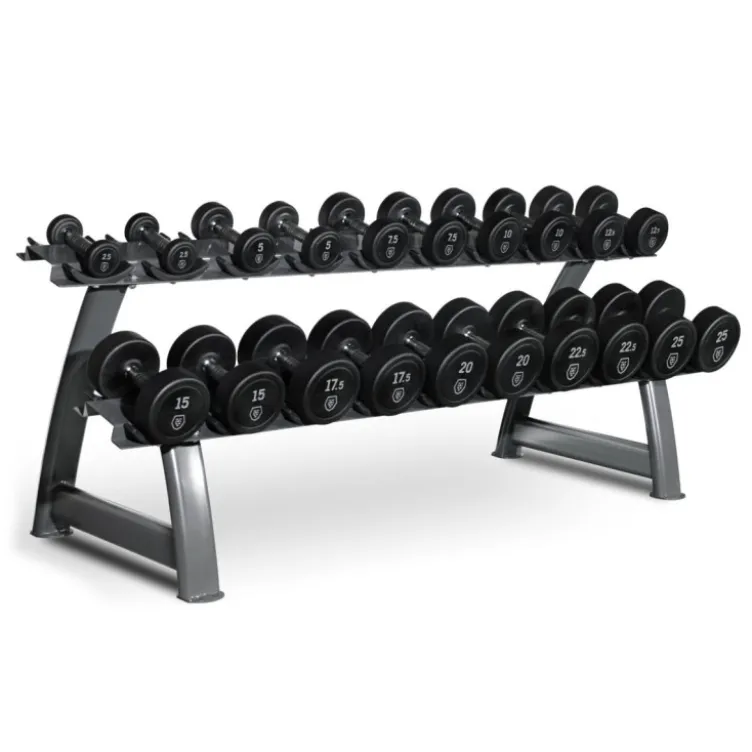 Set d'haltères complet 2,5 à 25 kg avec Rack de rangement - 10 Paires d'haltères numérotées HD25