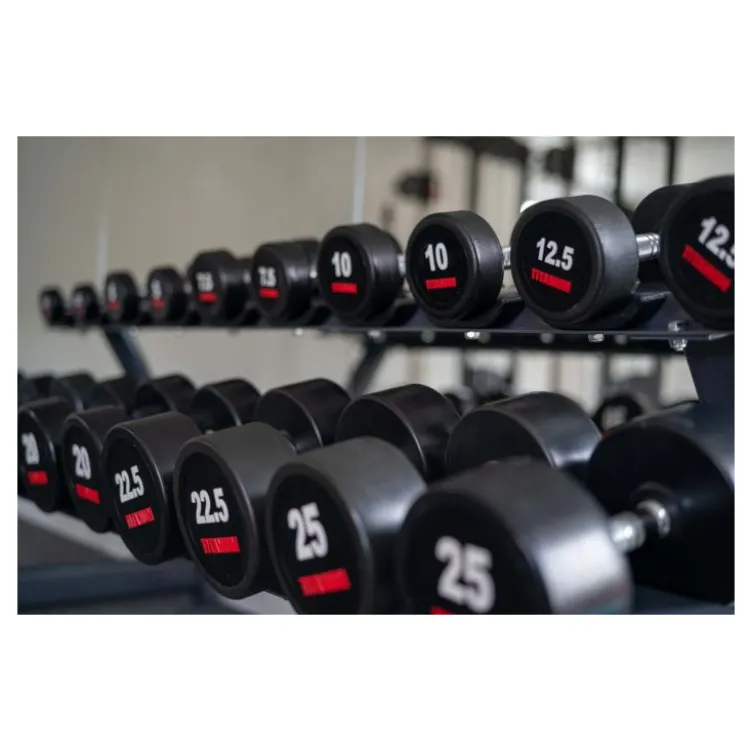 Set d'haltères complet 2,5 à 25 kg avec Rack de rangement - 10 Paires d'haltères numérotées HD25