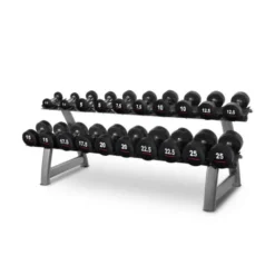 Set d'haltères complet 2,5 à 25 kg avec Rack de rangement - 10 Paires d'haltères numérotées HD25
