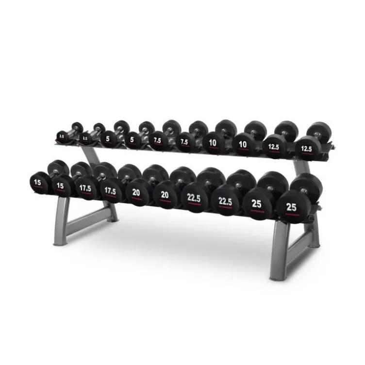 Set d'haltères complet 2,5 à 25 kg avec Rack de rangement - 10 Paires d'haltères numérotées HD25