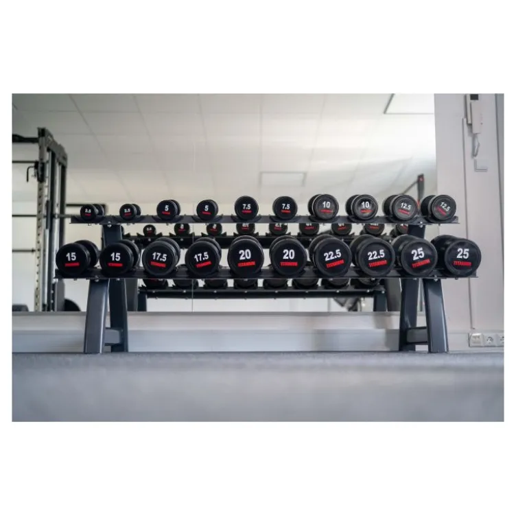 Set d'haltères complet 2,5 à 25 kg avec Rack de rangement - 10 Paires d'haltères numérotées HD25