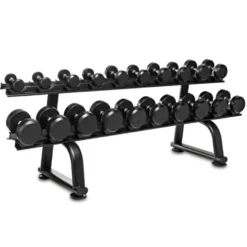 Set d'haltères complet 2,5 à 30 kg avec rack de rangement sur deux étages