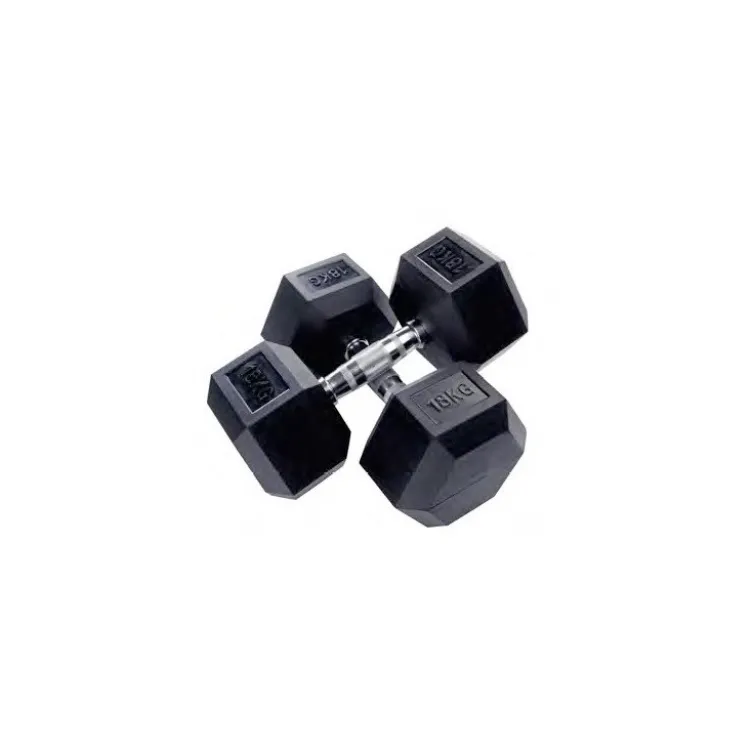 Set d'haltères hexagonaux 20 à 40 kg revêtement caoutchouc