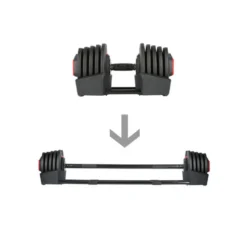 Set d'haltères réglable pour home gym avec barre courte et longue - Powerblock