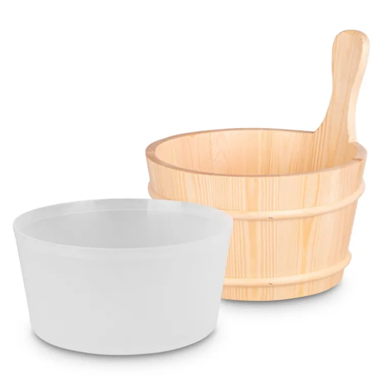 Set d'équipements pour sauna - Seau et louche en bois pour sauna