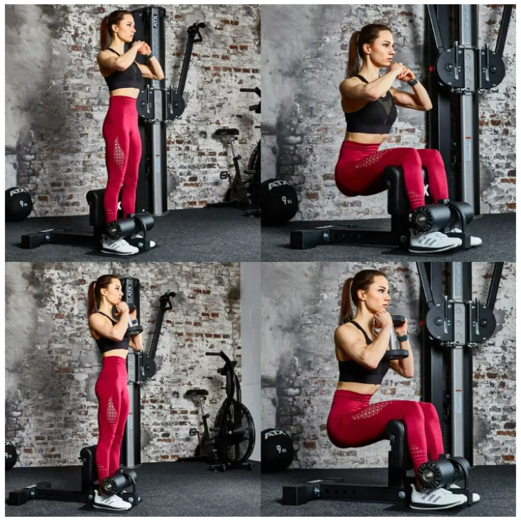 Sissy squat professionnel ATX Master Pro pour entraînement des cuisses capacité 300 kg