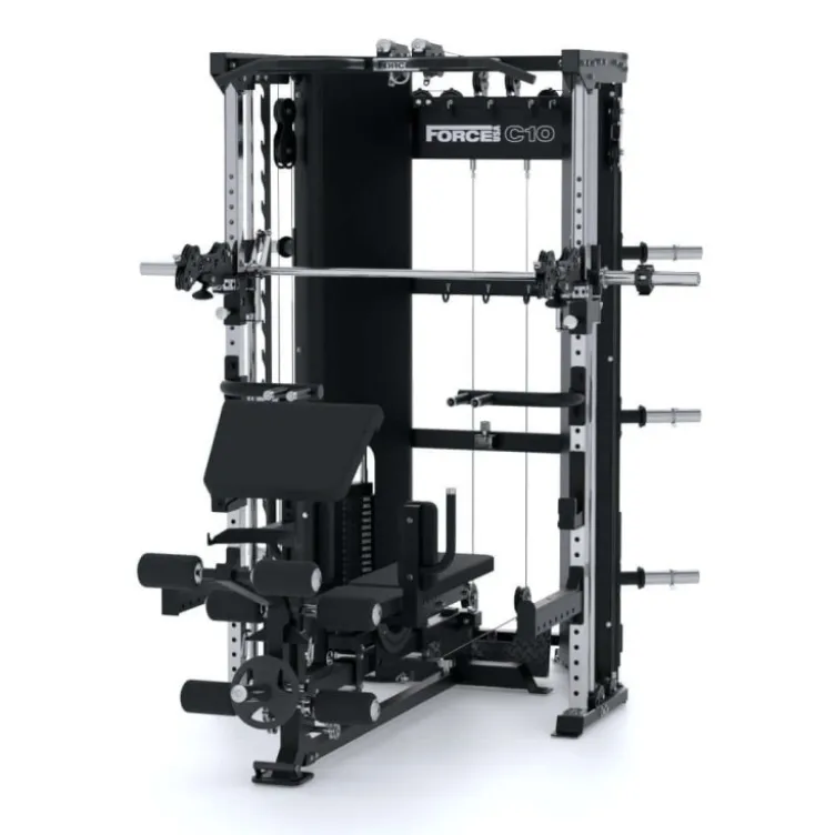 Sliding bench C10 Force USA - Banc de musculation sur glissière avec leg curl/extension et pupitre à biceps