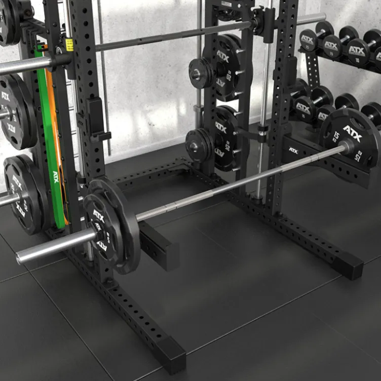 Smith machine ATX série 700 avec guidage précis et fluide ultra-robuste - Supports de rangement multiples intégrés pour homegym