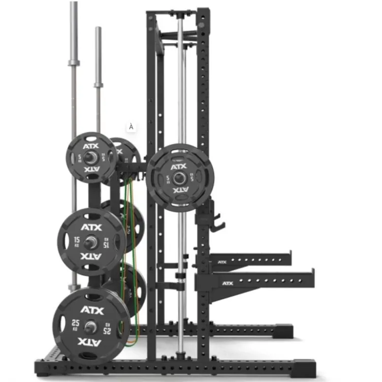 Smith machine ATX série 700 avec poulie à charge libre -Guidage précis et fluide avec supports de rangement multiples intégrés