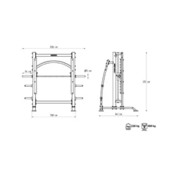 Smith machine avec avec barre guidée olympique 50 mm capacité de charge 400 kg