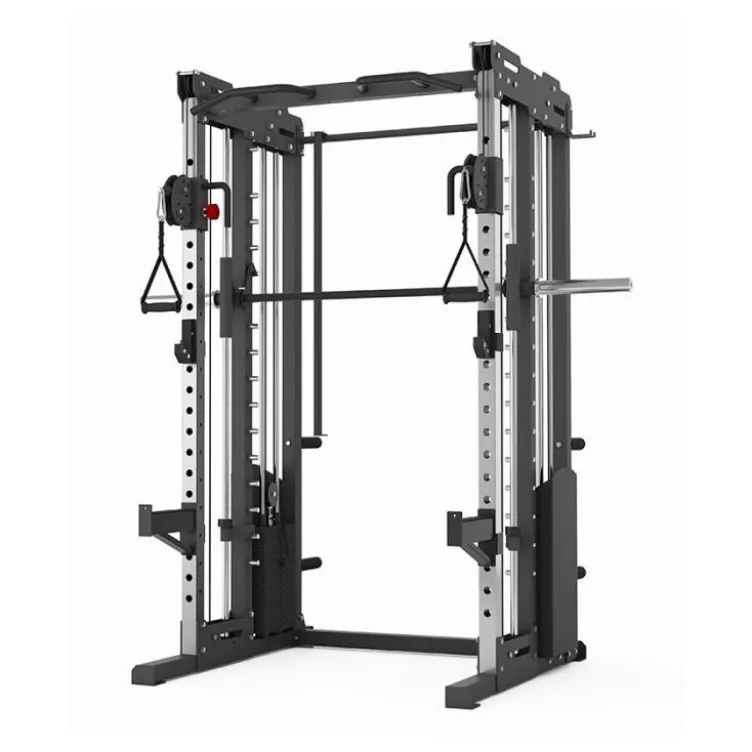 Smith machine avec barre de guidage et poulie double 2 X 73 kg - Titanium Strength FT3