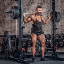 Smith machine cadre guidé et poulie haute et basse avec colonne de poids intégrée