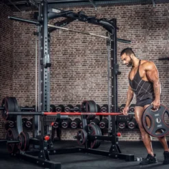 Smith machine cadre guidé et poulie haute et basse avec colonne de poids intégrée