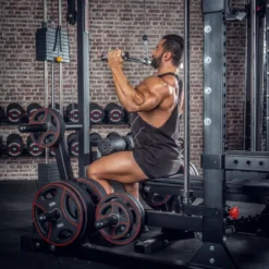 Smith machine cadre guidé et poulie haute et basse avec colonne de poids intégrée