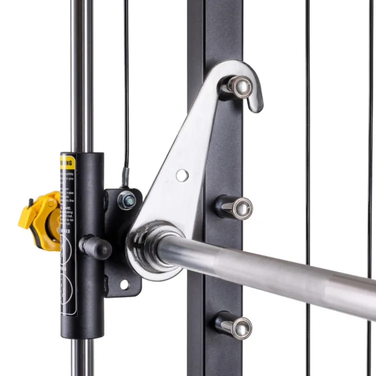 Smith machine de musculation multifonctionnelle avec colonne de poids à charges libres et poste à poulie