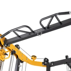 Smith machine de musculation multifonctionnelle avec colonne de poids à charges libres et poste à poulie