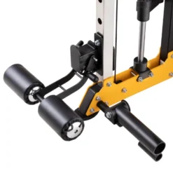 Smith machine de musculation multifonctionnelle avec colonne de poids à charges libres et poste à poulie