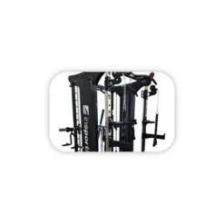 Smith machine de musculation avec double colonne de poids 200 kg et système de poulie