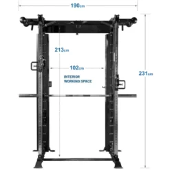 Smith Machine G20 Force USA avec fonction rack et leg press avec poulie double - Divers accessoires inclus