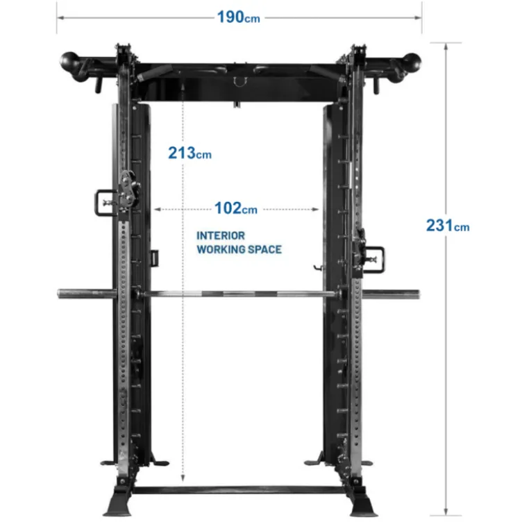 Smith Machine G20 Force USA avec fonction rack et leg press avec poulie double - Divers accessoires inclus